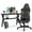 Black/Grey, variant on Goplus X-Shaped Gaming Desk & Racing Style Massage Chair Set Home Office Black+Red