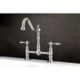 thumbnail image 3 of Kingston Brass KS1178TAL Tudor Bridge Kitchen Faucet, Brushed Nickel, 3 of 5