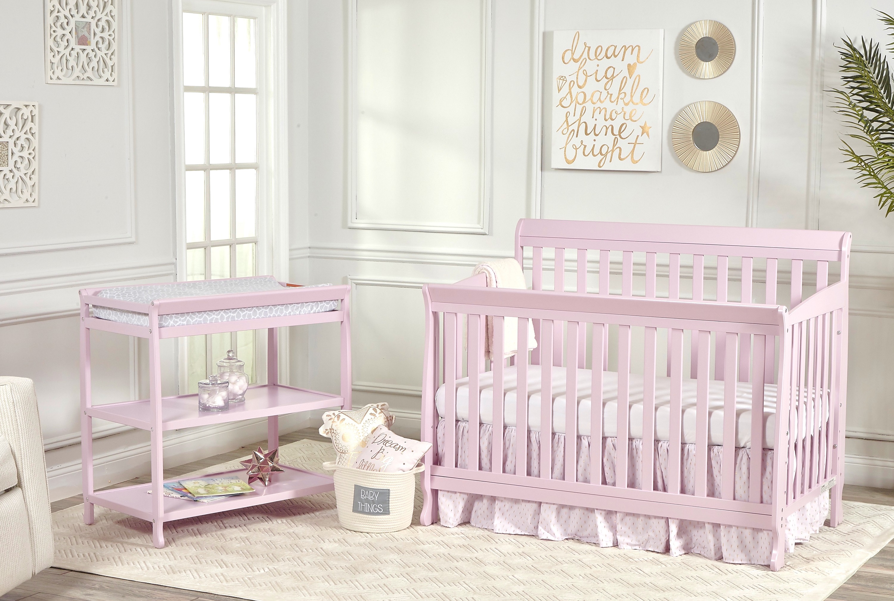 Suite Bebe Riley Crib and Toddler Guard Rail Bundle, Pink - image 3 of 8