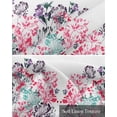 thumbnail image 6 of Red Black Flower Linen Curtain Valance for Bedroom/Bathroom/Kitchen/Office/Living/Dining Room Windows,Teal Floral Painted Simple White Rod Pocket Topper Drapes Decorative Cafe Drapery Panel 54x18, 6 of 6