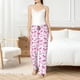 thumbnail image 4 of Balery Pink bows Pantalones de pijama para mujer, pijamas ultraligeros, pantalones de estar por casa-Small, 4 of 6