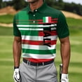 thumbnail image 2 of Alkepwun Mens Tops Color-Block Print Golf Short Sleeve Collared Dry Fit Athletic Sport Shirt Lightweight Breathable Stretchy Casual Tee, 2 of 5