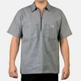 thumbnail image 3 of Ben Davis Men's Short Slv Cotton Blend Pockets 1/2 Zip Shirt Hickory 108-5XL, 3 of 5