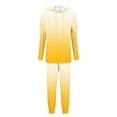 thumbnail image 4 of aohooy Two Piece Outfits for Women Spring Casual Long Sleeve Gradient Color Hoodie Sweatshirts Jogger Sweatpants Tracksuit Sweatsuit Lounge Sets 2025 Yellow,S, 4 of 4