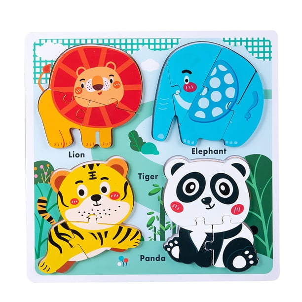 Puzles de madera HT HONOR Zoo Safari Animal para niños de 18 a 36 m