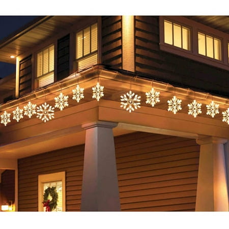 holiday time 9 piece twinkling snowflake icicle christmas twinkling christmas lights walmart