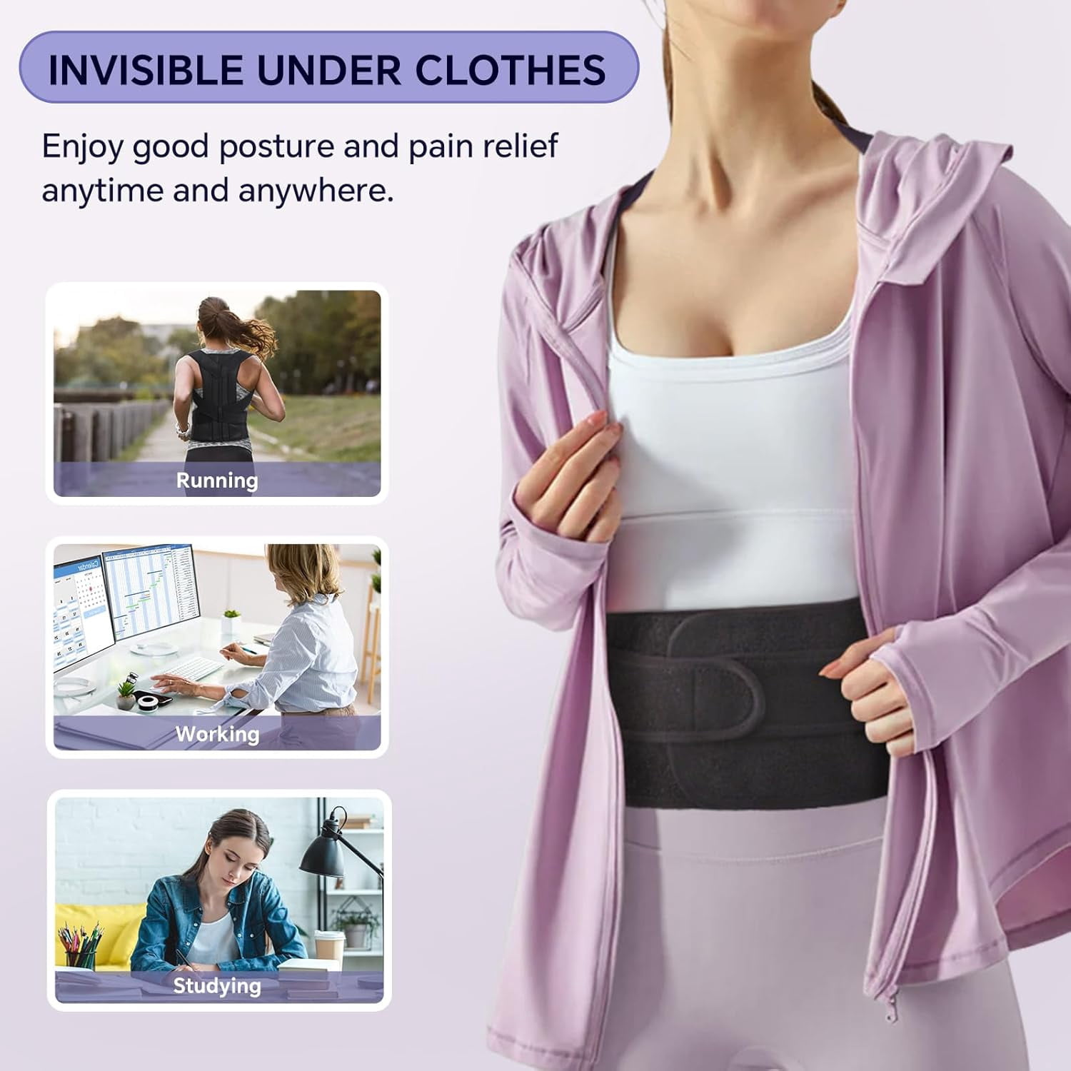 Back Brace for Women and Men Posture Corrector with Adjustable Lumbar Support - Shoulder Upper Lower Back Pain Relief for Hunchback Scoliosis Sciatica - Breathable Design