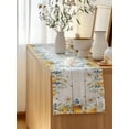 thumbnail image 5 of Table Runner 72 Inches Long for Kitchen Dining, Daisy Spring Floral Dresser Scarf Farmhouse, Dining Table Decorations for Wedding/Parties, Farmhouse Botanical Green Leaves Wooden 18 x 72 In, 5 of 8