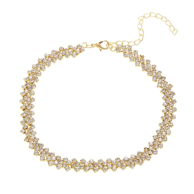 1 Uds. Collar de diamantes completo cadena de clavícula con personalidad adecuado para collares decorativos para mujeres