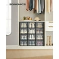 thumbnail image 3 of SONGMICS Pack of 18 Stackable Shoe Storage Organizers, Transparent and Black, 3 of 7