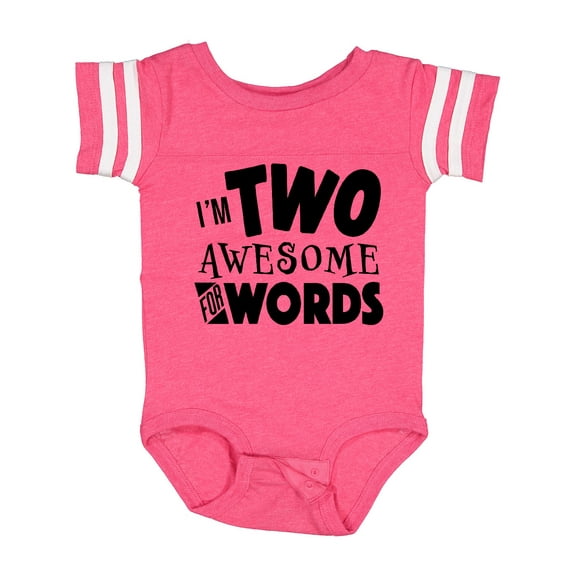 Inktastic I'm Two Awesome for Words 2nd birthday Boys or Girls Baby Bodysuit