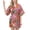 Light Purple, variant on Women's Summer Kimono Robe Short Pjs Satin Bride Soft Floral Printed V Neck Silky Bathrobe Navy Medium