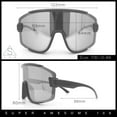thumbnail image 3 of Color Mirror Child Size Boys Shield Rimless Sport Plastic Sunglasses Blue - Blue Mirror, 3 of 8