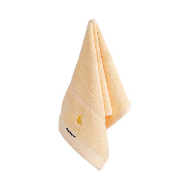 Yellow Kids Towel With Soft Cotton Material, Absorbent And Fast-Drying Design For Shower And Bathroom Use, Size 19.69X9.84In, 0.9Lb