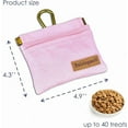 thumbnail image 2 of Raisingwell Dog Treat Pouch, Pink Pocket Sized Pet Training Pouch, Cotton Fabric, Hand Free Dog Walking Bag with Carabiner, Self-Closing Pet Feed Snack Reward, for Pet Puppy Travel or Outdoor Use, 2 of 5