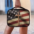 thumbnail image 3 of Renewold Casual Bible Bags and Totes for Men Cross American Flag Bible Case with Handle and Zippered Back Pocket Multi-Function Bible Organizer, 4th of July, 3 of 7