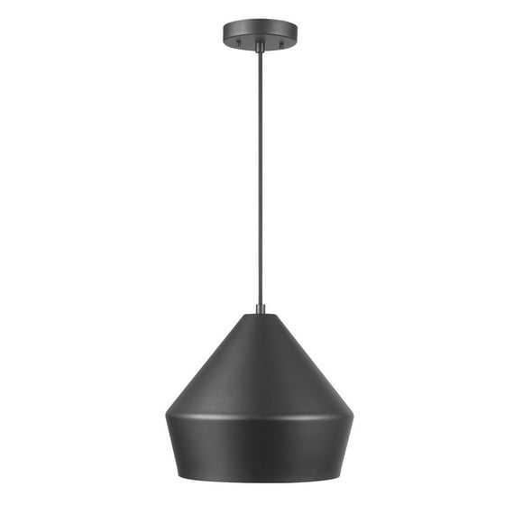 Novogratz x Globe Amara 1-Light Black Pendant Lighting with Matte Black Shade