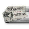 thumbnail image 2 of Eiffel Tower Soft Flannel Fleece Blanket, Paris Sketches Silhouette Classic Landscape Traffic Monochrome Illustration, Cozy Plush for Indoor and Outdoor Use, 50" x 60", Black Cream, by Ambesonne, 2 of 5