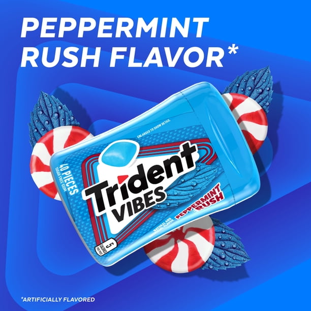 TRiDENT サイン入りキャンバス Trident Vibes Sugar Free Gum, Peppermint Rush, Regular Size, 40