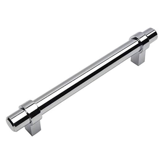 10 Pack 161-128CH Polished Chrome Contemporary Bar Cabinet Handle Pull - 5" (128mm) Hole Centers