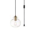 thumbnail image 3 of Destry 1 Light brass plug-in Pendant With Clear Glass, 3 of 6