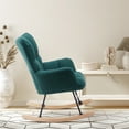 thumbnail image 4 of GIANNA Rocking Chair, Nursery Bedroom Furniture, with Wing Backrest Wide Armrest, Green, 4 of 6