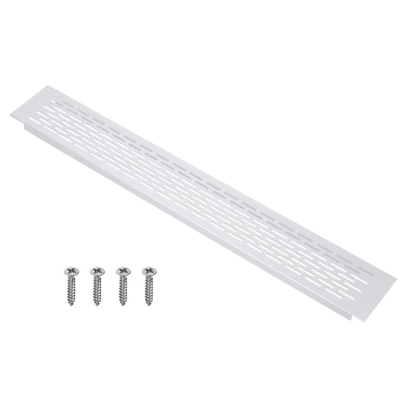 Uxcell 1Set Air Vent Cover, 20 x 3   Inch Heavy Duty Aluminum Grille Ventilation Cover with 4 Mounting Screws for Cabinet Wardrobe Kitchen Shoe Cabinet, Silver
