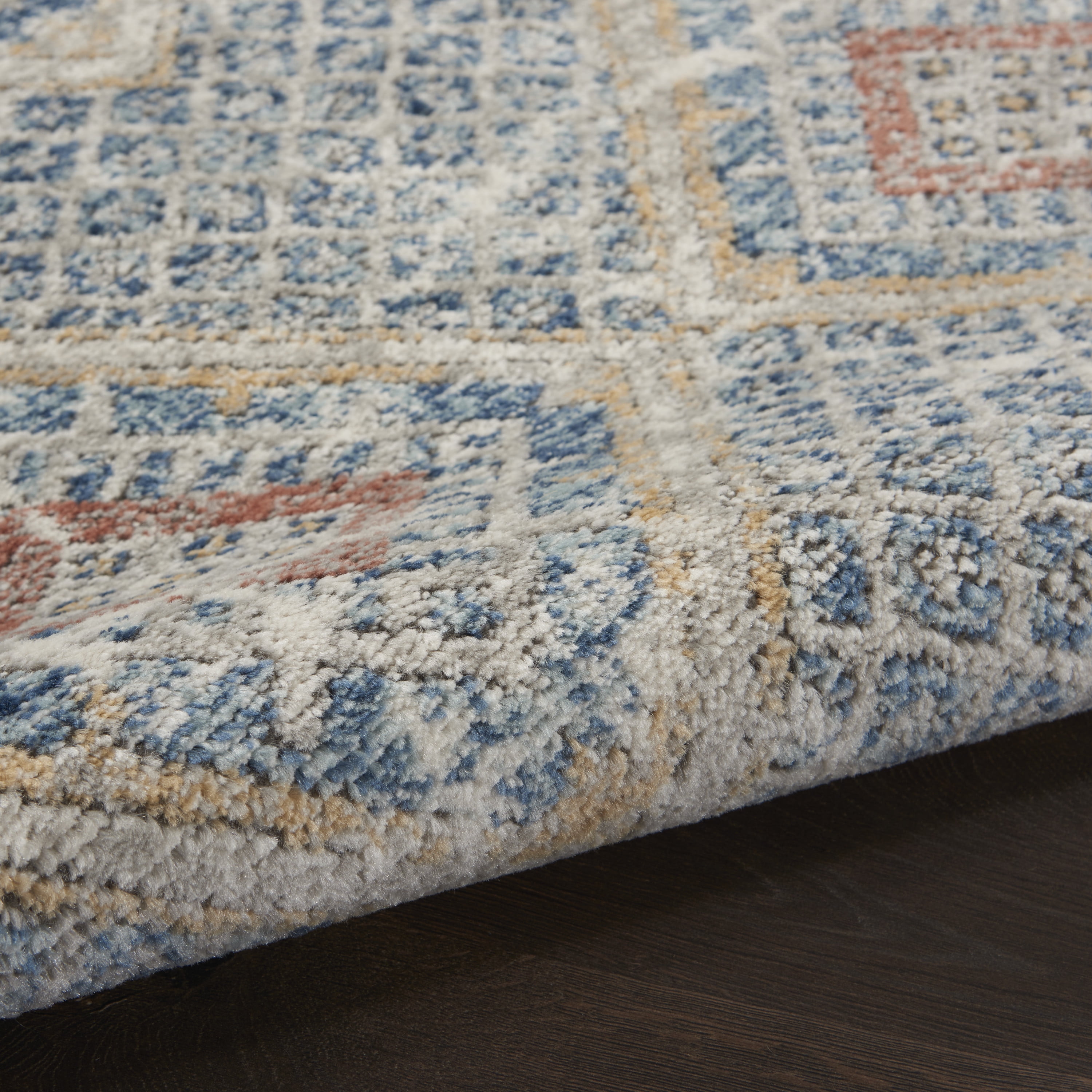 Nourison Concerto Distressed  Contemporary Blue/Ivory Area Rug