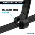 thumbnail image 2 of Kable Kontrol Metal Pawl Cable Ties - 11" Long - 120 Lbs Tensile Strength - 100 Pcs - Black, 2 of 3