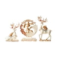 thumbnail image 3 of Juego de 3 estatuas de ciervos con caracteres chinos, adornos de decoración, colección moderna, decoración Feng Shui, estatuas de animales, regalos de Personaje Jia, 3 of 9