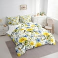 thumbnail image 3 of Manfei Teens Floral Daisy 7 Pieces Bedding Comforter Set,Animal Brid Full Bedding Set Lightweight,Chic Flower Fitted Sheet Flat Sheet,Ultra Soft Home Decor, 3 of 8