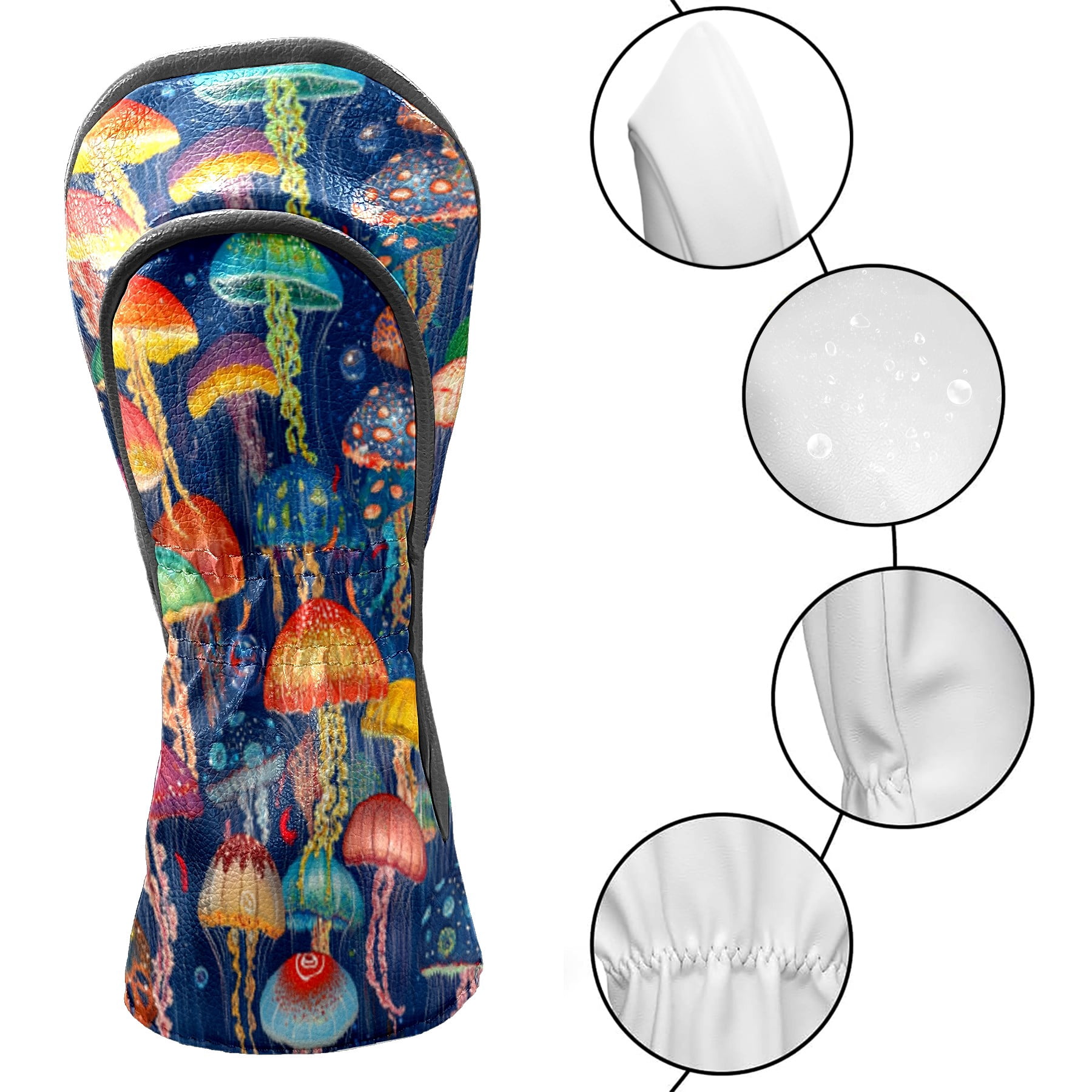 Golf Club Head Cover Waterproof Leather Golf Accessories HeadCovers Set Driver Headcover for Women Men Jelly