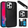 thumbnail image 2 of Designed for iPhone 16 Pro Wallet Phone Case,With Card Slots,PU Leather Back Folio Flip Kickstand,Double Magnetic Clasp and Durable Shockproof Rugged Anti-fall Phone Case,Black, 2 of 11