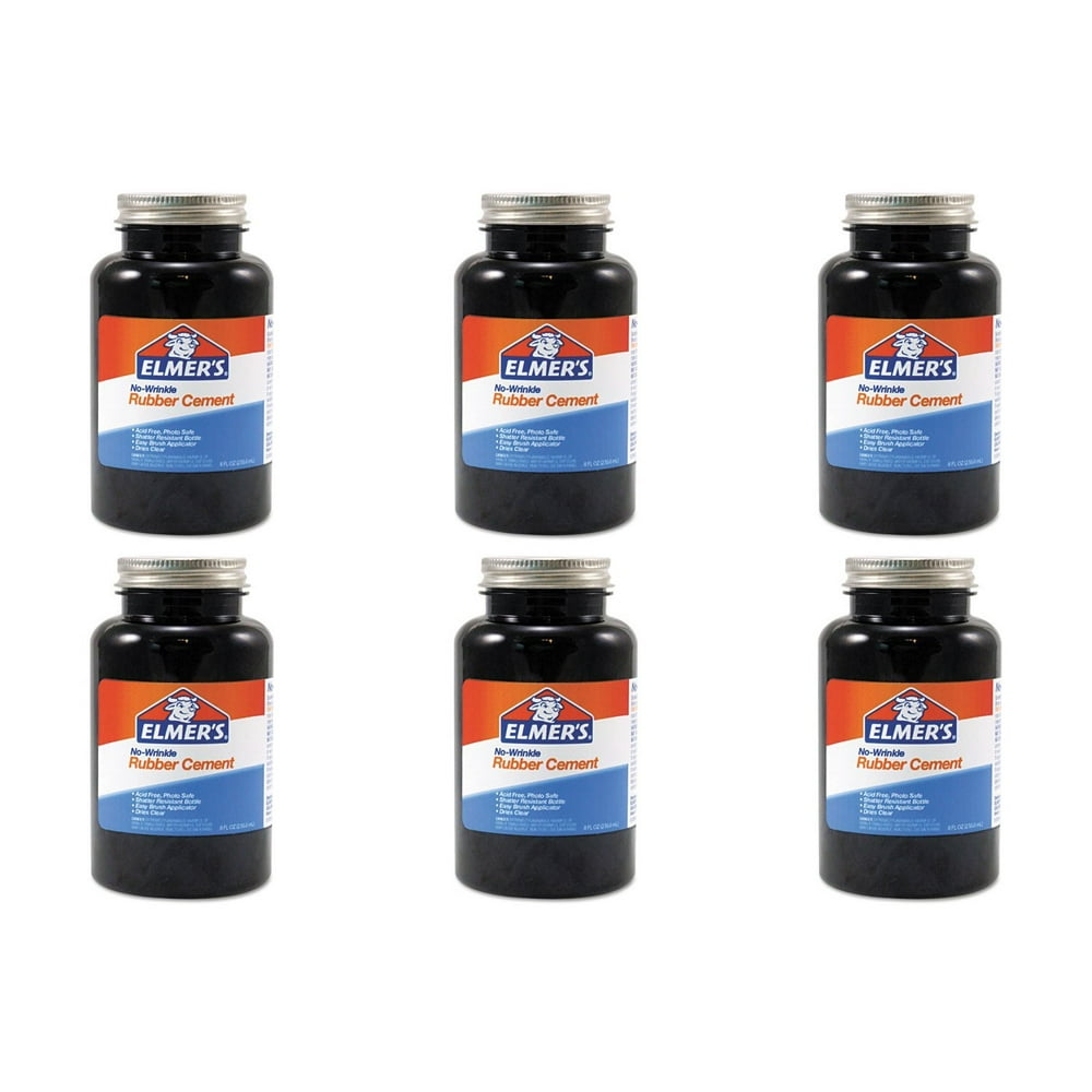 Elmer's NoWrinkle Rubber Cement, 6 Packs