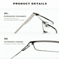 thumbnail image 4 of GJX 3 Pairs of Mens Classic HD Rectangle Reading Glasses +3.0, Metal Black Spring Hinges Classic Readers 3.0, 4 of 5
