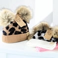 thumbnail image 4 of CC Kids Beanie Double Pom Leopard Winter Hats, Baby Pink Ages 1-5, 4 of 4