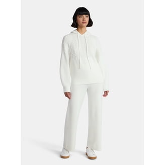 Time & Tru Women's Waffle Knit Hoodie and Sweatpants Set, S-XXXL