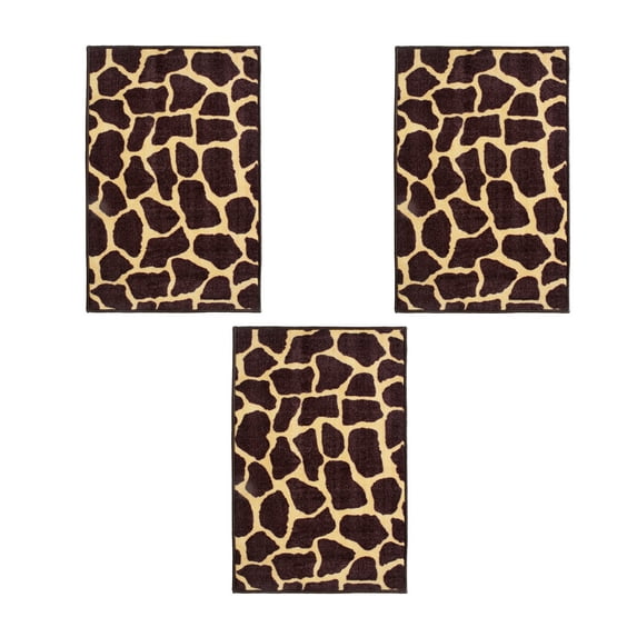 Furnish My Place Giraffe Tall Order Area Rug, Animal Print Area Rug, Pet-Friendly Rug, Baby Nursery Mat, Indoor Area Rug, Perfect for Living Room, Playroom, 1.5' x 2.25' Rectangle - Set of 3