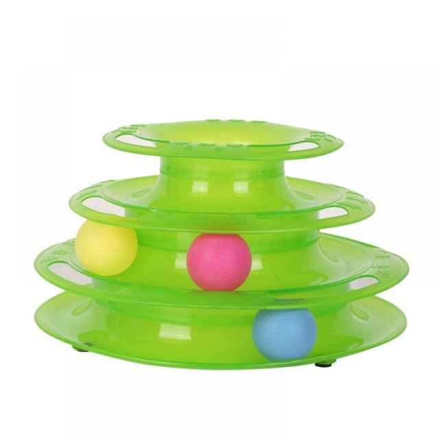 3 Layer Cat Crazy Ball Disk Anti-slip Toys Interactive Amusement Plate Triple Turntable Play Disc Toy
