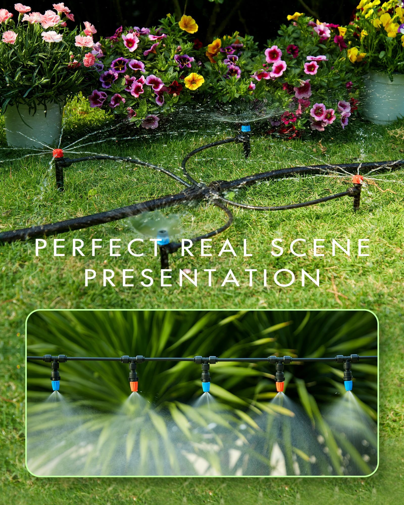 240FT Drip Irrigation System Kits - Automatic Garden Watering Sprinkler Patio Misting Plant Irrigation Water Equipment