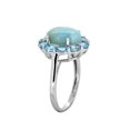 thumbnail image 6 of 5.43 Cts. Larimar Blue Topaz 925 Sterling Silver Flower Cluster Ring, 6 of 8