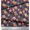thumbnail image 2 of Soimoi Poly Georgette Fabric Monstera Leaf & Floral Fabric Prints by Yard 42 Inch Wide, 2 of 5