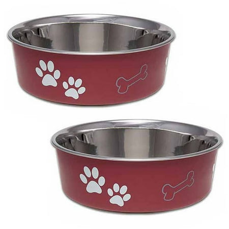 - (2 Pack) Loving Pets Bella Small Bowl, Merlot