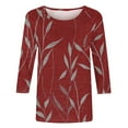 thumbnail image 5 of Fznquz 2025 3/4 Length Sleeve Womens Tops Cute Graphic Red Tops Casual Fall Clothing,XXL, 5 of 5