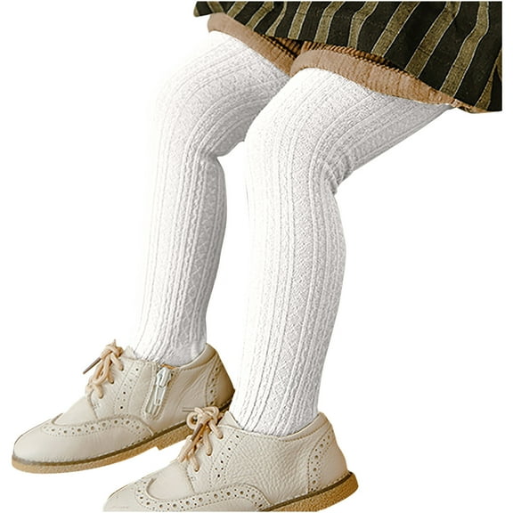 Girls Tights, Winter Elastic Warm Pantyhose Childrens Bottom Socks for 2-12 Years, Thick Leggings for Cold Weather and Layering