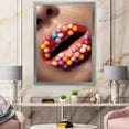 thumbnail image 3 of Designart 'Close Up of Creative Make Up On Woman Lips With Lolipops' Modern Framed Art Print, 3 of 4