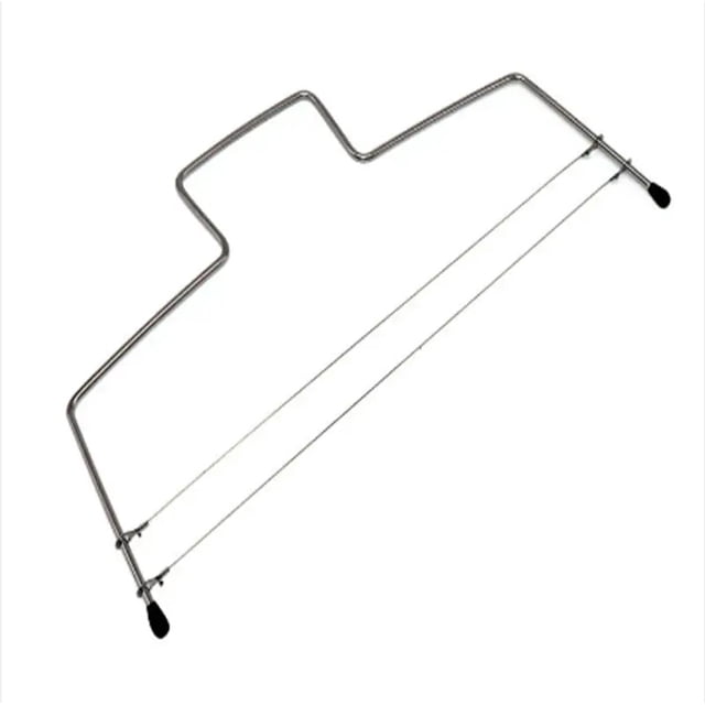 Cortador nivelador de tartas Herramienta cortadora de tartas de acero inoxidable Herramienta cortadora de doble alambre de acero Accesorio para hornear Fácil de usar para la cocina
