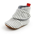 thumbnail image 2 of Luogg Baby Booties Winter Warm Striped Boots For Infants Soft Sole First Shoes Cozy Comfortable Toddler Footwear Baby Winter Boots Size 12-18 Months, 2 of 5