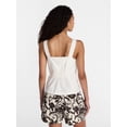 thumbnail image 4 of Time and Tru Women's Linen Blend Button Front Tank Top with Adjustable Straps, Sizes XS-XXXL, 4 of 6