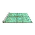 thumbnail image 2 of Ahgly Company Machine Washable Indoor Square Persian Turquoise Blue Traditional Area Rugs, 6' Square, 2 of 4